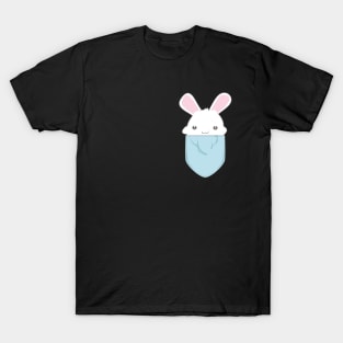 Cute Kawaii Bunny in Pocket T-Shirt
